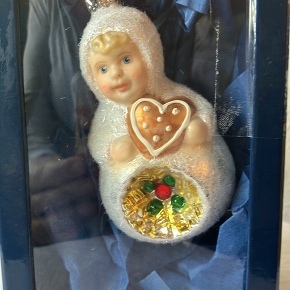 Inge Glass: Heirlooms- 2011 Snow Child Gingerbread/Heart GLASS Ornament- Germany - Picture 14 of 16